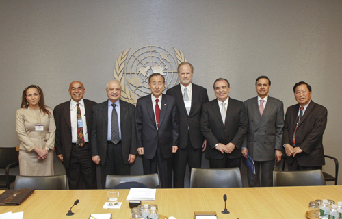 Mr. Talal Abu-Ghazaleh at the UN headquarters in New York
